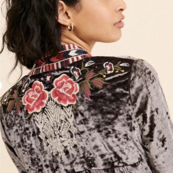 Driftwood Carly Velvet Floral Kimono Cardigan, Size S - Picture 4 of 8